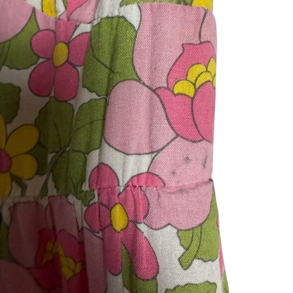 Show Me Your MuMu Cathy Pink Retro Floral Sweetheart Tie Back Puff Maxi Dress M - Picture 11 of 16